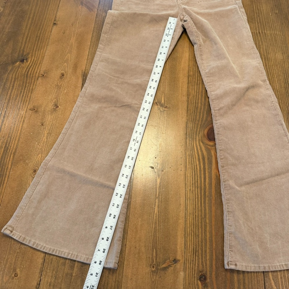 American Eagle Jeans Womens 6 Beige Corduroy Super High Rise Flare Stretch - Picture 2 of 9